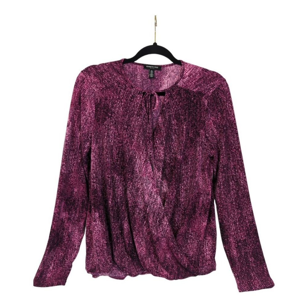 Kenneth Cole‎ Vibrant Pink Wrap Blouse Size Large
